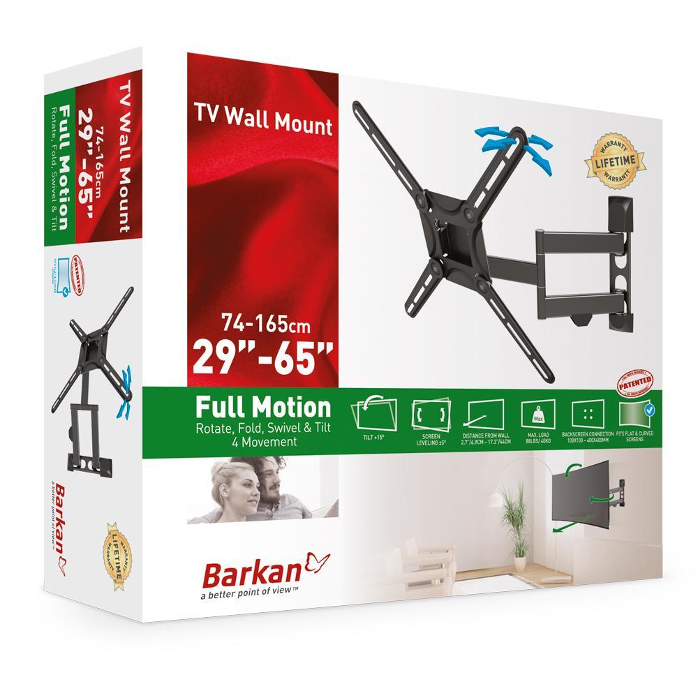 Wholesale-Barkan 3400 Tv Wall Mount 29”- 65” Full Motion - 4 Movements, Flat / Curved-TV Mount-Electro Vision Inc
