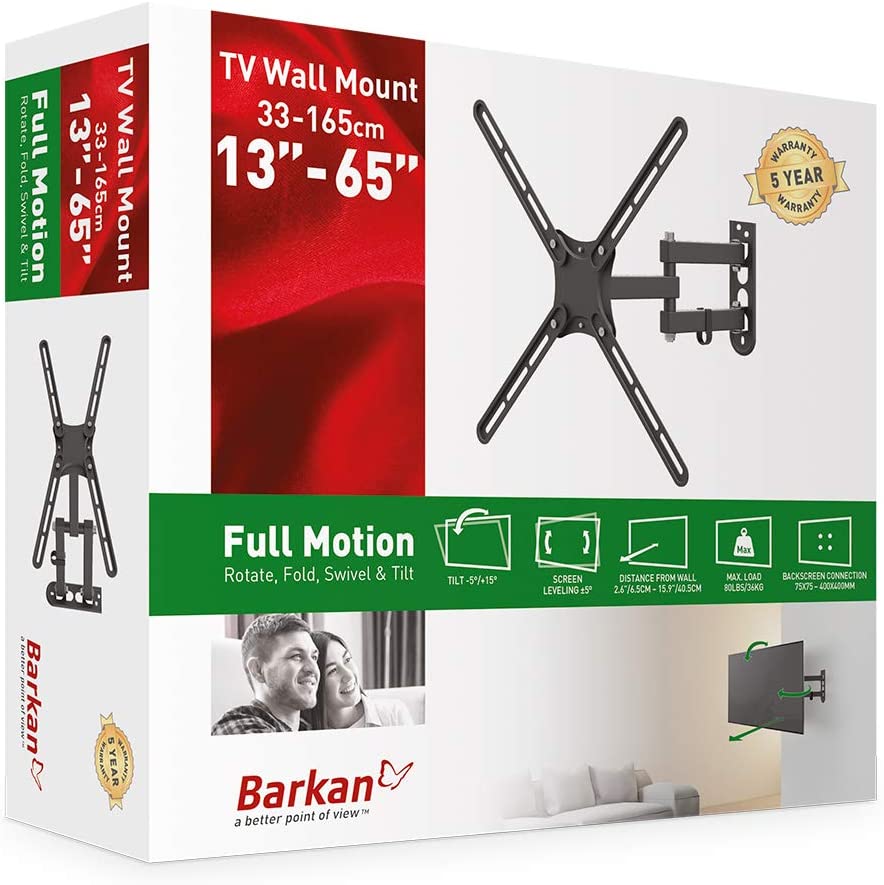 Wholesale-Barkan E3433 TV Wall Mount 13"-65" Full Motion Rotate, Fold, Swivel & Tilt-TV Mount-Electro Vision Inc
