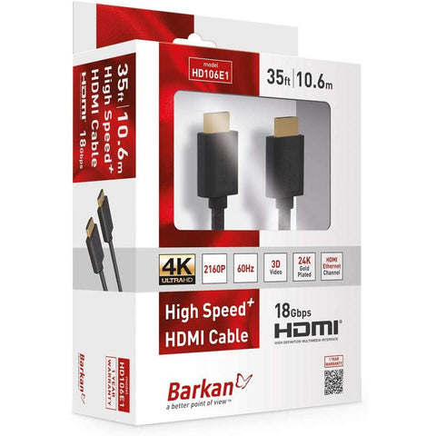 Wholesale-Barkan HD106E1 35 FT HDMI Cable – High-Speed 4K UHD Connectivity | 35 Feet Length-HDMI-Electro Vision Inc