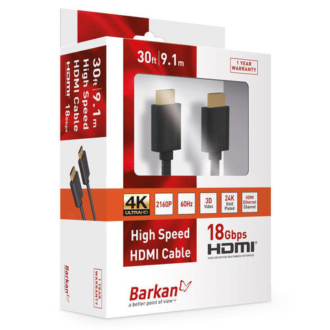 Wholesale-Barkan HD91E1 HDMI cable 30F, PVC, color box, Black-HDMI-Electro Vision Inc