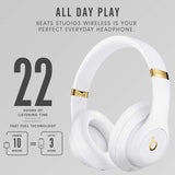 Wholesale-Beats MX3Y2LL/A Studio3 Wireless Noise Cancelling Over-Ear Headphones - Apple W1 Headphone Chip - White-Earbuds | Headphone-Electro Vision Inc
