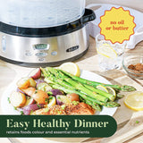 Wholesale-Bella 14831 9.5-Qt. 3-Tier Food Steamer - Black/Clear-Food Steamer-Electro Vision Inc