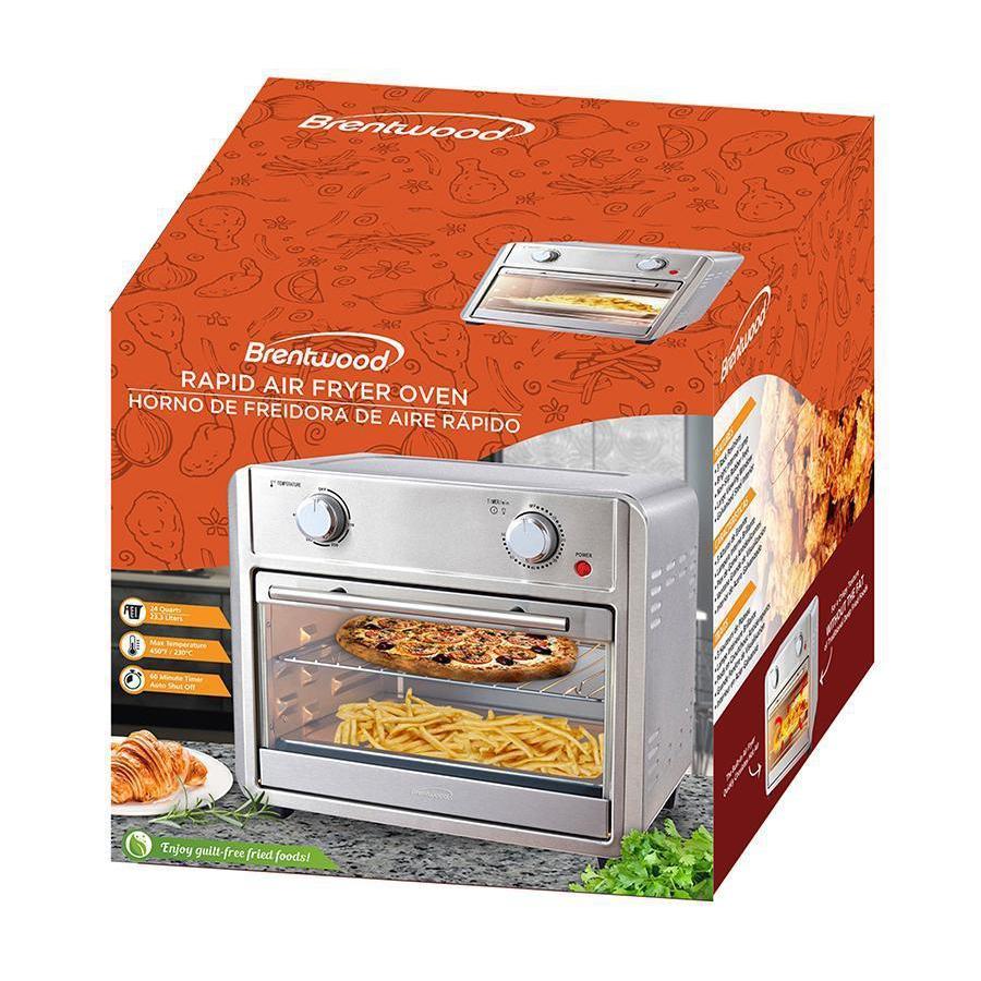 Wholesale-Brentwood AF-2400SI Convection Air Fryer Toaster Oven 24 qt 1700 W Silver-Air Fryer-Electro Vision Inc