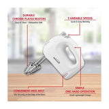 Wholesale-Brentwood HM45 Hand Mixer 5-Speed 150W White-Kitchen Appliance-Electro Vision Inc