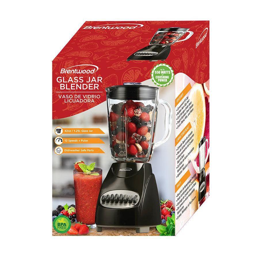 Wholesale-Brentwood JB920B Blender Glass Jar 12 Speed - Black-Blender-Electro Vision Inc