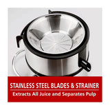 Wholesale-Brentwood JC500 Juice Extractor 800 Watts Stainless Steel-Juicer-Electro Vision Inc