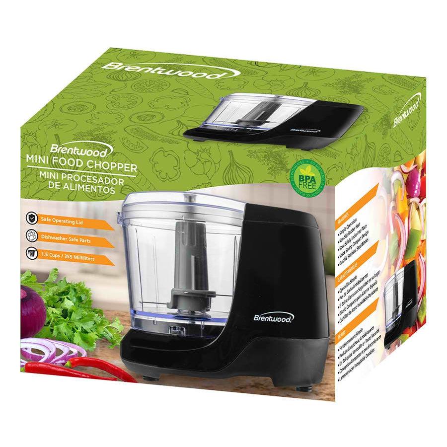 Wholesale-Brentwood MC-109BK Mini Food Chopper Black 1.5 Cup-Food Chopper & Processor-Electro Vision Inc