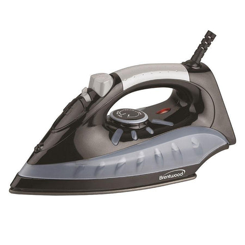 Wholesale-Brentwood MPI62 Non-Stick Steam Iron, Black-Iron-Electro Vision Inc