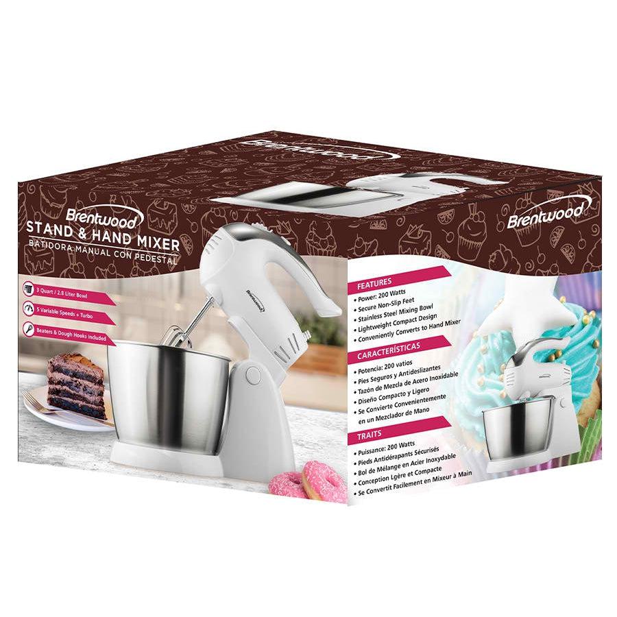 Wholesale-Brentwood SM1152 Stand Mixer 5 Speed - White-Mixer-Electro Vision Inc