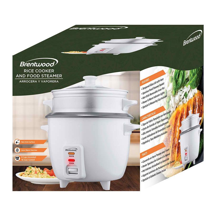 Wholesale-Brentwood TS-180S Rice Cooker and Food Steamer 8-Cup-Cooker-Electro Vision Inc