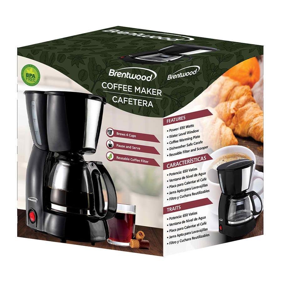 Wholesale-Brentwood TS-213 4-Cup Coffee Maker – Compact Drip Brewer with Reusable Filter-Coffee Maker-Electro Vision Inc