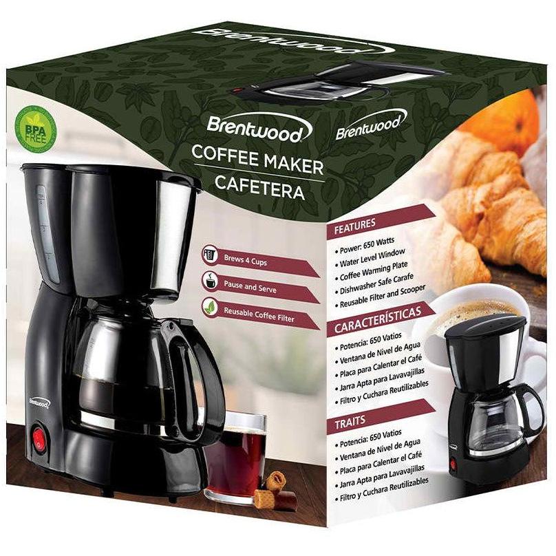 Wholesale-Brentwood TS-213 Coffee Maker Compact 4-Cup Drip Brewer with Reusable Filter-Coffee Maker-Electro Vision Inc