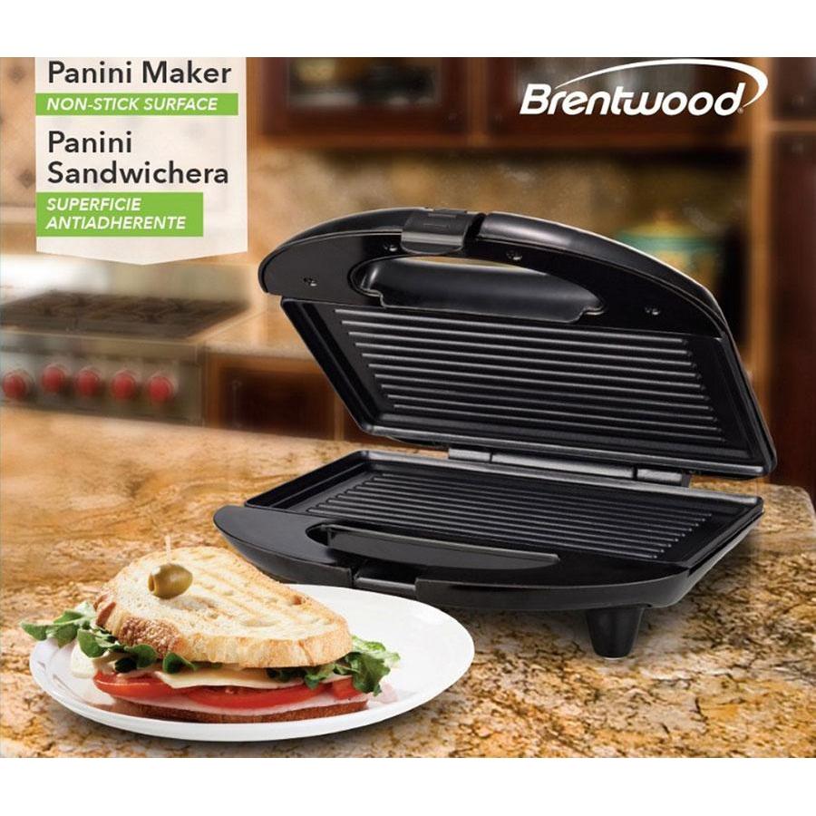 Wholesale-Brentwood TS-246 Non-Stick Panini Press and Sandwich Maker Black-Sandwich Maker-Electro Vision Inc