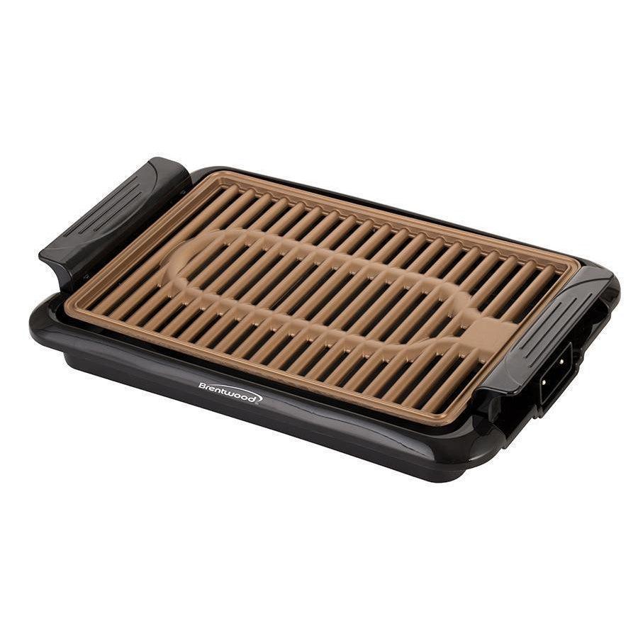 Wholesale-Brentwood TS642 Indoor Electric Copper Grill 1000 W Black-Indoor Grill-Electro Vision Inc
