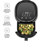 Wholesale-CHEFMAN RJ38 WD 8T TurboFry Touch 8-Qt. Digital Air Fryer with Easy View Window - Black-Air Fryer-Electro Vision Inc