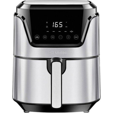 Wholesale-CHEFMAN RJ38SQ45T - TurboFry Touch 4.5 Qt Digital Air Fryer Silver - Stainless Steel-Air Fryer-Electro Vision Inc