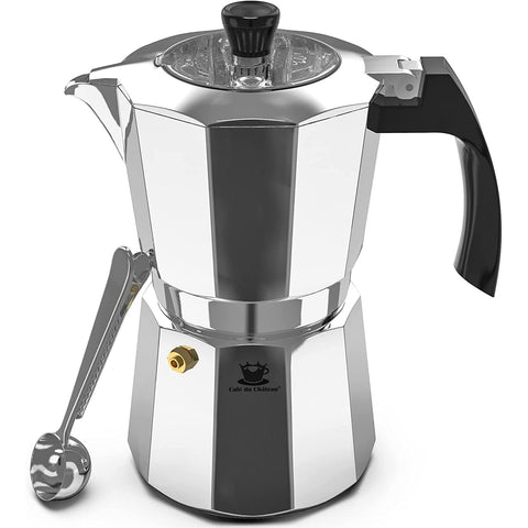Wholesale-Cafe du Chateau Espresso Maker, Silver-Coffee Maker-Electro Vision Inc