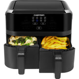 Wholesale-Chefman RJ38-SQPF-45TD TurboFry 9 Qt. Digital Touch Dual Basket Air Fryer - Matte Black-Air Fryer-Electro Vision Inc