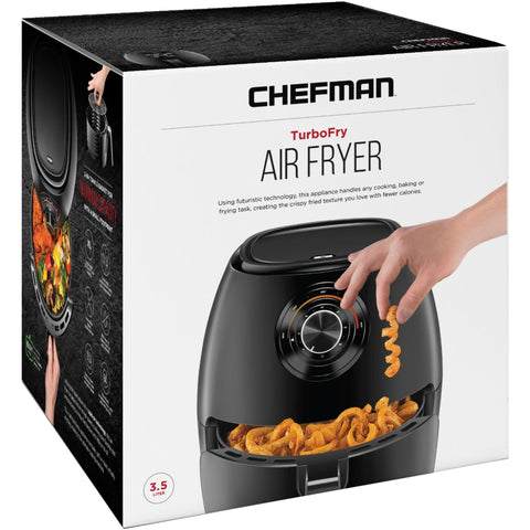 Wholesale-Chefman Turbofry 3.7qty Manual Air Fryer Black-Air Fryer-Electro Vision Inc