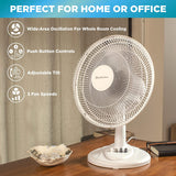Wholesale-Comfort Zone CZ121WT OSCILLATING TABLE FAN ENG/FR C ETL 12''-Fans-Electro Vision Inc