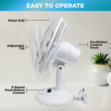 Wholesale-Comfort Zone CZ161WT OSCILLATING TABLE FAN WHITE 3 SPEED 16"-Fans-Electro Vision Inc