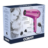 Wholesale-Conair 209TPN 1875 Watt Cord-Keeper Hair Dryer with Diffuser & Concentrator-Hair Dryers-Electro Vision Inc