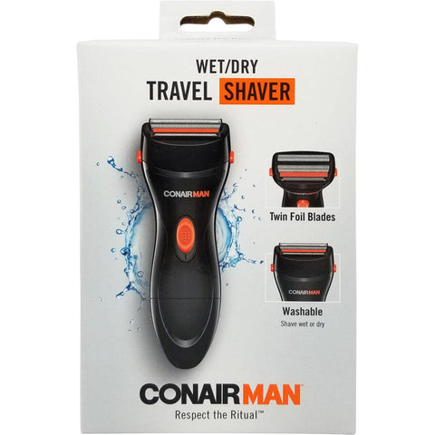 Wholesale-Conair man SHV22R Wet & Dry Travel Shaver, Black-Electric Shaver-Electro Vision Inc