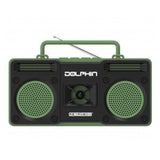 Wholesale-Dolphin RTX20 Retroboox Portable Bluetooth Radio Green-Speakers-Electro Vision Inc