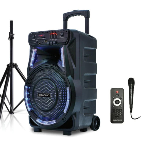 Dolphin Retrobox Portable Bluetooth Speaker with FM Transmitter, Black,  SP-411BT - BLK