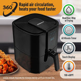 Wholesale-EMERALD 1804 AIR FRYER 5.2L DIGITAL BLACK-Air Fryer-Electro Vision Inc