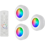 Wholesale-Energizer 39154T1 Color Changing Led Puck Light 3pk-LED Light-Electro Vision Inc
