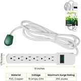 Wholesale-GoGreen 16106MS 6 Outlet Surge Protector 250 Joules - 6 Feet-Power Strips & Surge Suppressors-Electro Vision Inc