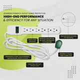 Wholesale-GoGreen 16106MS 6 Outlet Surge Protector 250 Joules - 6 Feet-Power Strips & Surge Suppressors-Electro Vision Inc