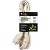 Wholesale-GoGreen 24712 Indoor Extension Cord - 12 Ft - White-Power Outlet-Electro Vision Inc