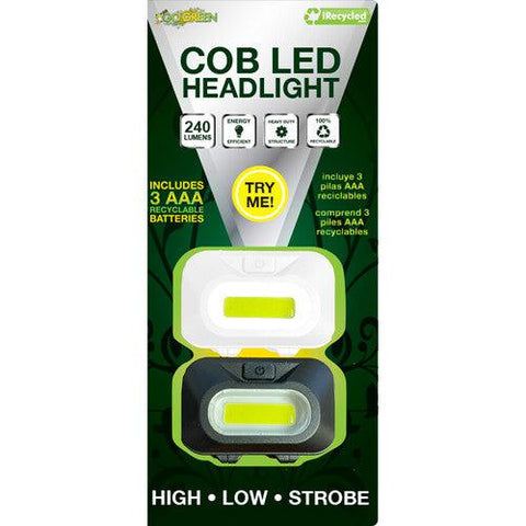 Wholesale-GoGreen 6COBHL COB LED Headlight 2 Pk-Flashlights & Headlamps-Electro Vision Inc
