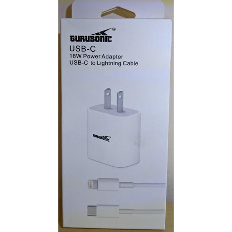 Wholesale-GuruSonic USB-C -18W Power Adapter - USB-C to Lightning Cable-Power Adapter-Electro Vision Inc