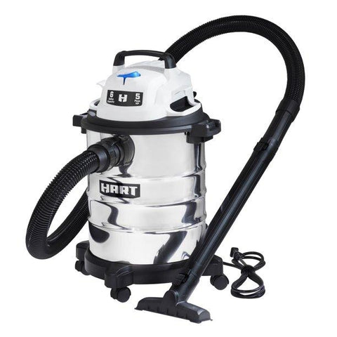 Wholesale-HART 6 Gallon Stainless Steel 5HP Wet/Dry Vacuum-Vacuums-HART-6gallon-Electro Vision Inc