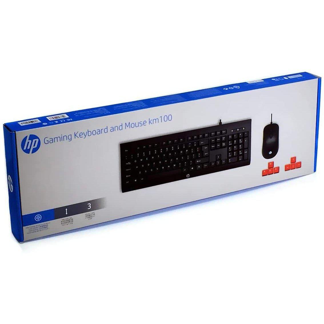 Wholesale-HP 1QW64AA KM100 USB Wired Gaming Keyboard Mouse Combo-Keyboard & Mouse-Electro Vision Inc