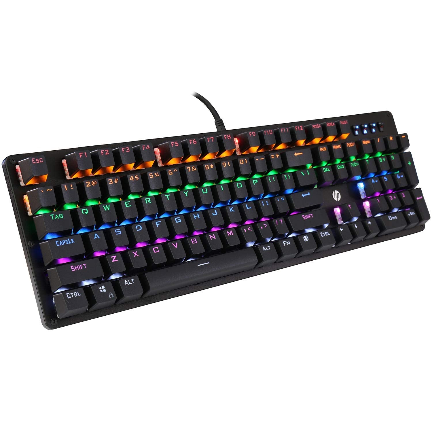 Wholesale-HP GK100 Wired Full Size RGM Backlit Mechanical Gaming Keyboard-Keyboards-Electro Vision Inc