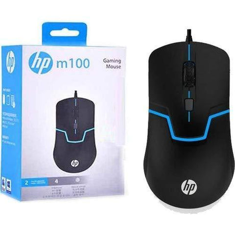 Wholesale-HP M100 Wired Gaming Optical Mouse w/ Lights (Black)-Electro Vision Inc