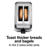Wholesale-Hamilton Beach 2 Slice Toaster with Extra-Wide Slots - Stainless Steel-Toaster-Electro Vision Inc