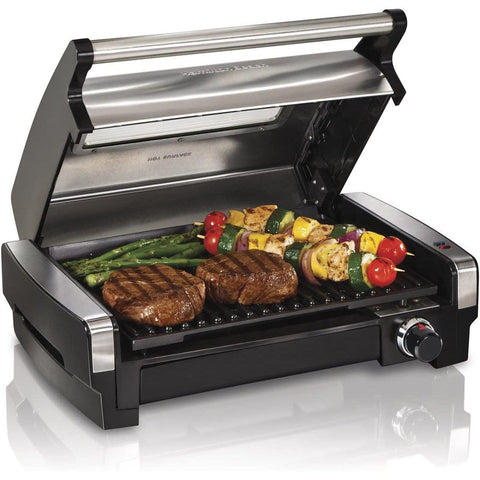 Wholesale-Hamilton Beach 25361 Searing Grill with Lid Window-Searing Grill-Electro Vision Inc