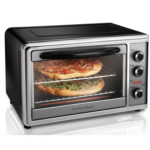 Wholesale-Hamilton Beach 31104 6 slice convection toaster oven w/rotisserie. Blk/grey/w/ss trim-Countertop & Toaster Ovens-Electro Vision Inc
