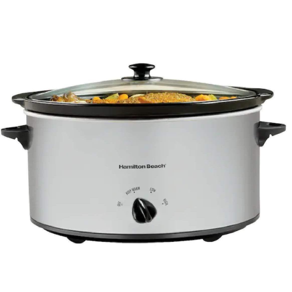 Wholesale-Hamilton Beach 33167 Slow Cooker 6 Quart Chrome-Kitchen Appliance-Electro Vision Inc