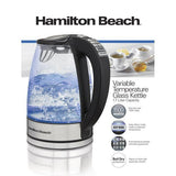 Wholesale-Hamilton Beach 40943 Variable Temp Glass Kettle 1.7L-Electric Kettles-Electro Vision Inc