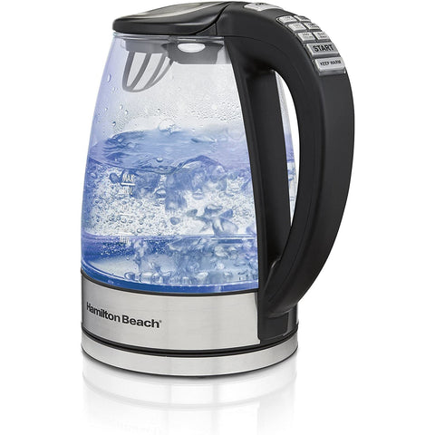 Wholesale-Hamilton Beach 40943 Variable Temp Glass Kettle 1.7L-Electric Kettles-Electro Vision Inc