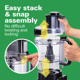 Wholesale-Hamilton Beach 70724 Stack & Snap Food Processor 12 Cup-Food Chopper & Processor-Electro Vision Inc