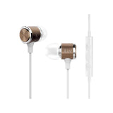 Wholesale-ILUV METALFSGD Premium Ultra Lightweight Aluminum In-Ear earbuds w/ Mic - Gold-Earbuds | Headphone-Electro Vision Inc