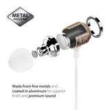 Wholesale-ILUV METALFSGD Premium Ultra Lightweight Aluminum In-Ear earbuds w/ Mic - Gold-Earbuds | Headphone-Electro Vision Inc
