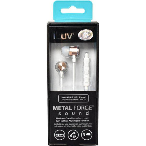 Wholesale-ILUV METALFSGD Premium Ultra Lightweight Aluminum In-Ear earbuds w/ Mic - Gold-Earbuds | Headphone-Electro Vision Inc